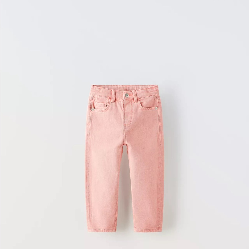Zara Pink Kids Jeans REGULAR FIT TWILL PANTS
